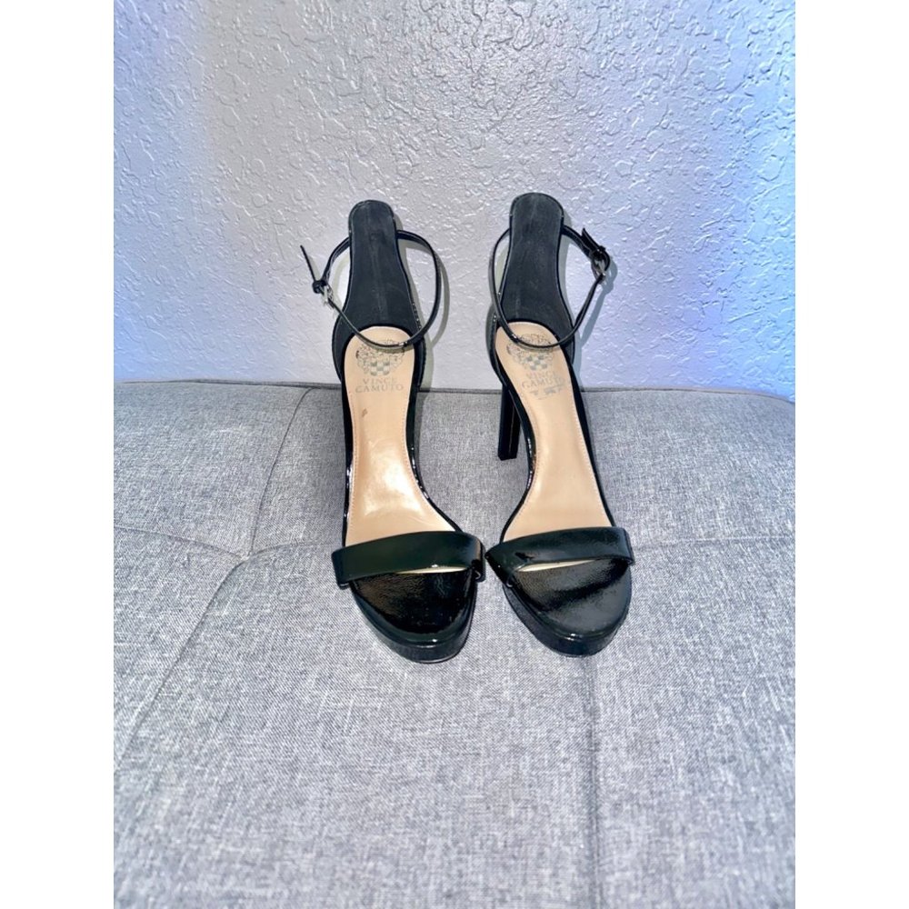 Vince Camuto Balindia Women's Ankle Strap Heeled Sandal Black Size 8.5M